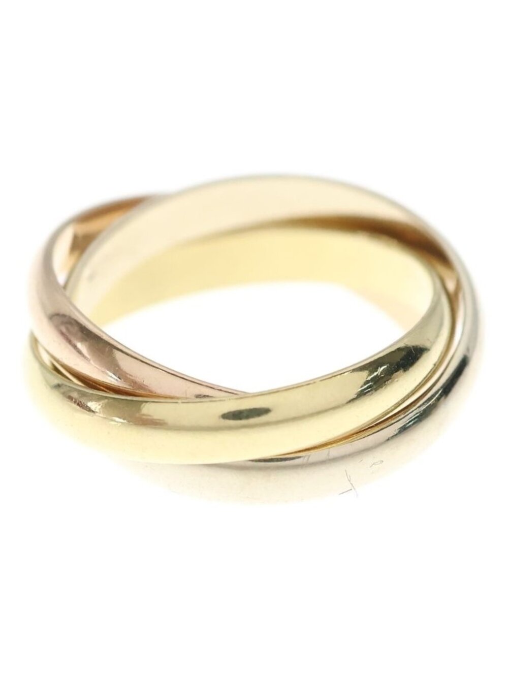 Cartier 18k Yellow Gold PG WG Trinity Ring Pink White